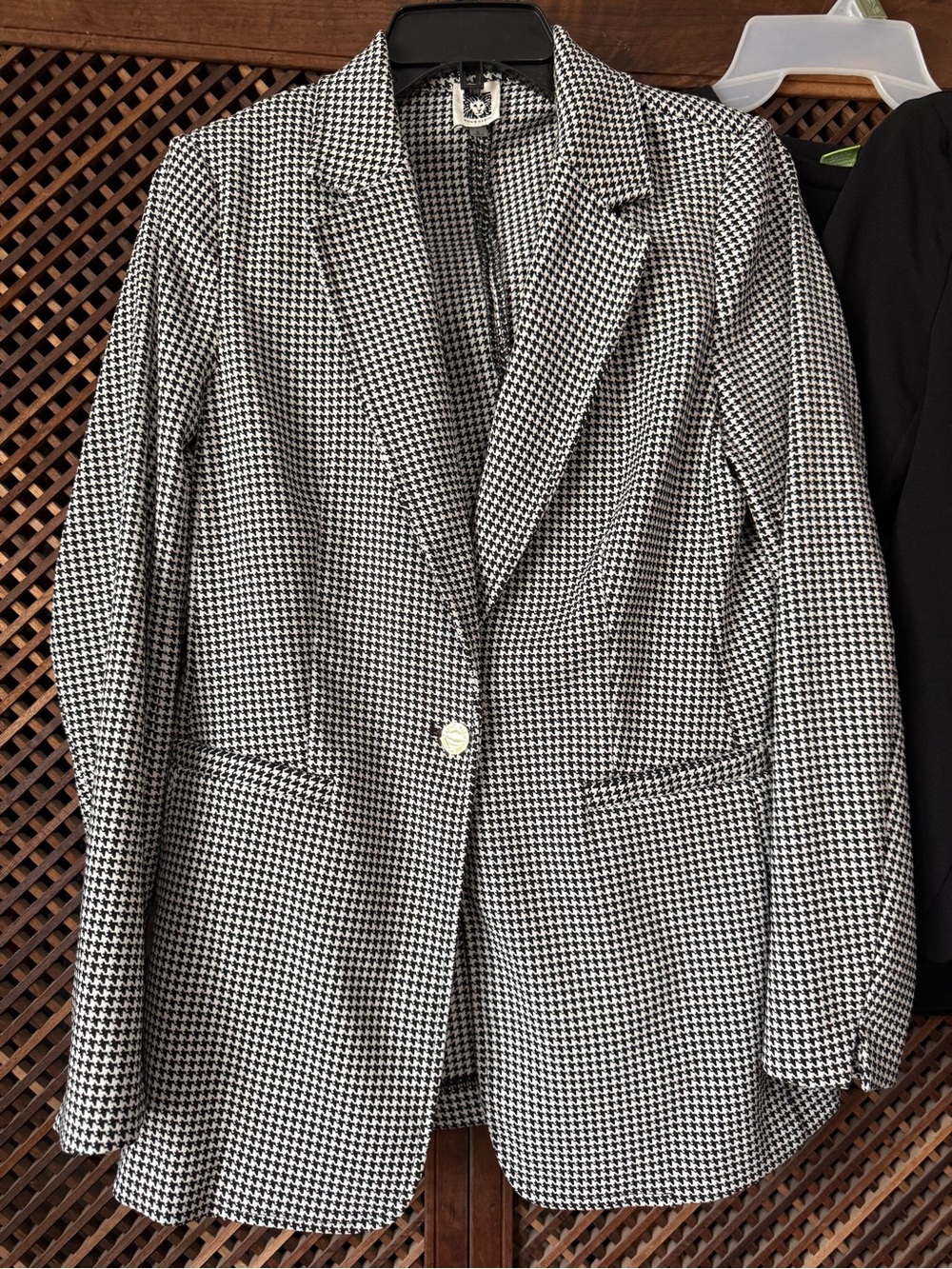 Anne Klein Black & White Houndstooth Blazer